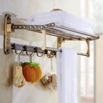 porte serviettes mural bronze floral classique vis fixations bain hygiène produits cosmétiques flacons