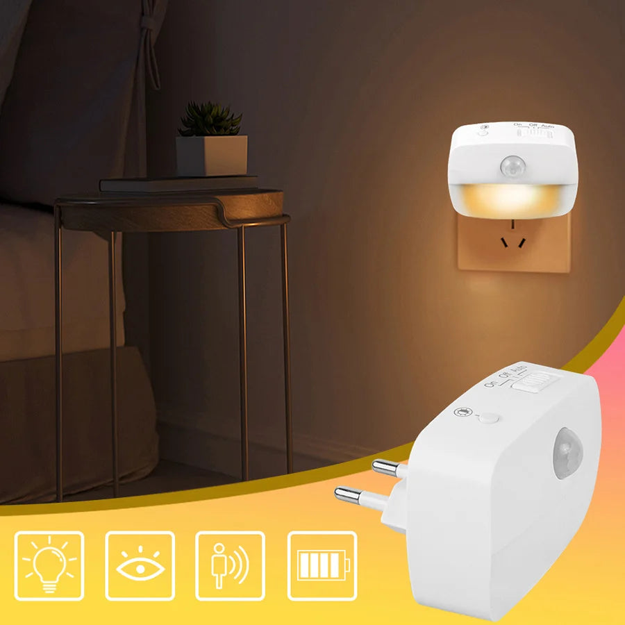 veilleuse nuit led motion sensor allumage automatique lumière piro chambre couloir escalier lampe murale