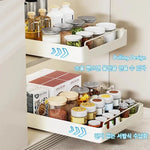 tiroir rangement blanc coulissant adhésif moderne fonctionnel armoire cuisine plateau épices