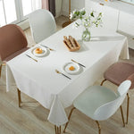nappe rectangulaire blanche dentelle classique table manger cuisine salon décoration maison textile polyester