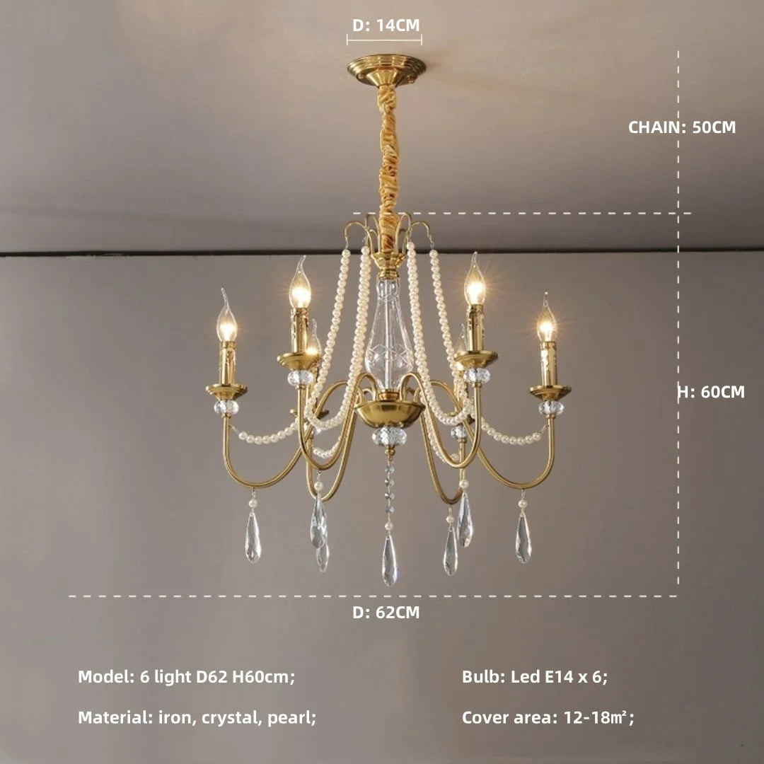 lustre doré cristal classique suspension ampoules led pendeloques semiopaque salle reception