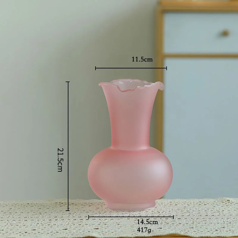 vase verre opaque moderne fleurs artificielles décoration table salon maison