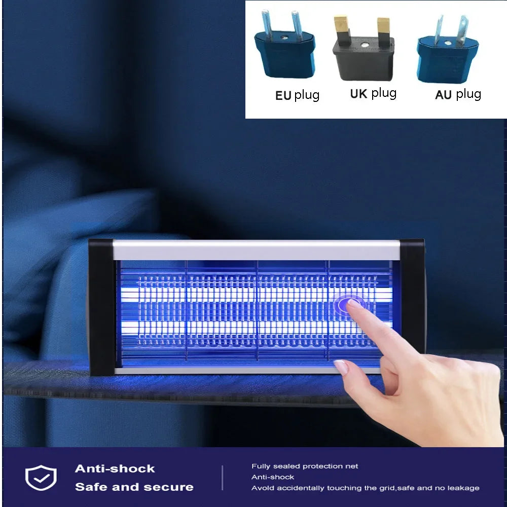 lampe anti moustiques moderne argenté bleu violet certification rohs fcc ccc acrylique 8watts prise