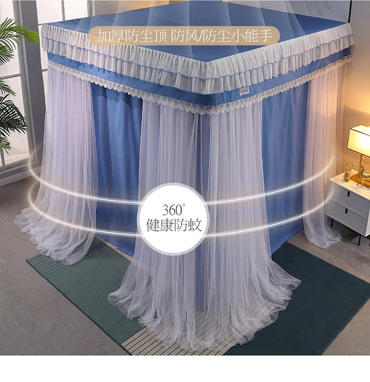Filet de protection anti-moustiques rond et élégant avec rideaux décoratifs pour lit.