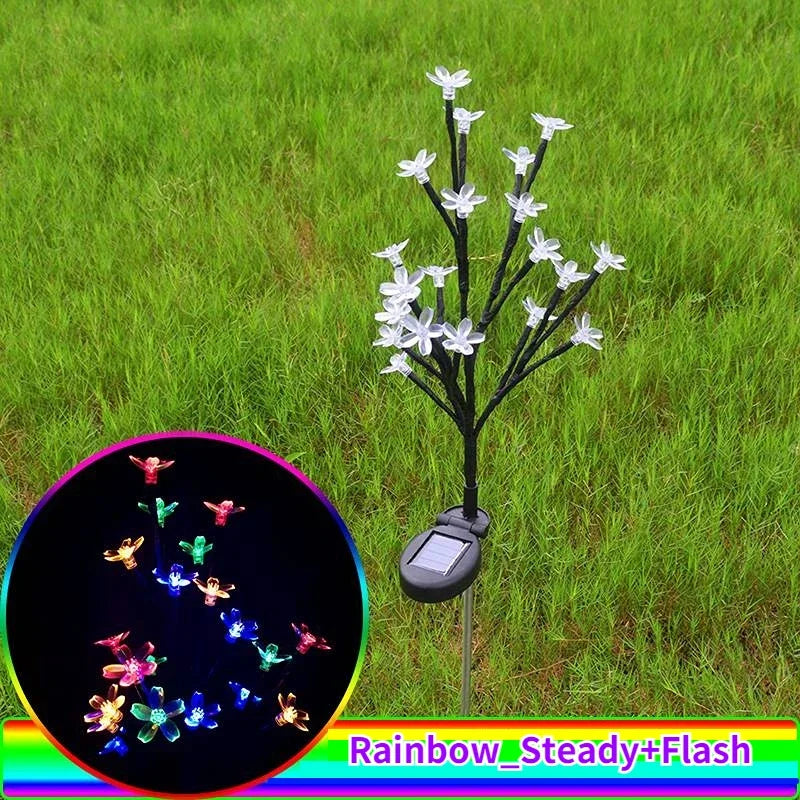 lampe solaire fleurs multicolores moderne decoration exterieure ip65 led abs