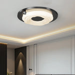 plafonnier led moderne noir blanc rond ondulé opacité éclairage surface tactile minimaliste chambre salon