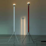 lampadaire moderne minimaliste trépied blanc abat jour sphérique led rouge jaune vert bleu noir