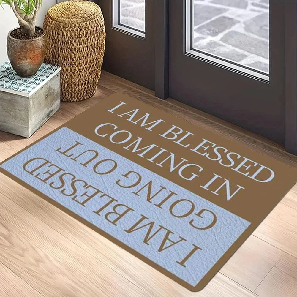 tapis d'entrée moderne antidérapant résistant rides bleu orange marron rose gris