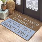 tapis d'entrée moderne antidérapant résistant rides bleu orange marron rose gris