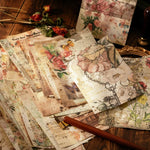 papier decoratif vintage fleurs papillons lettrage mariage noel anniversaire romantique beige vert rose bleu