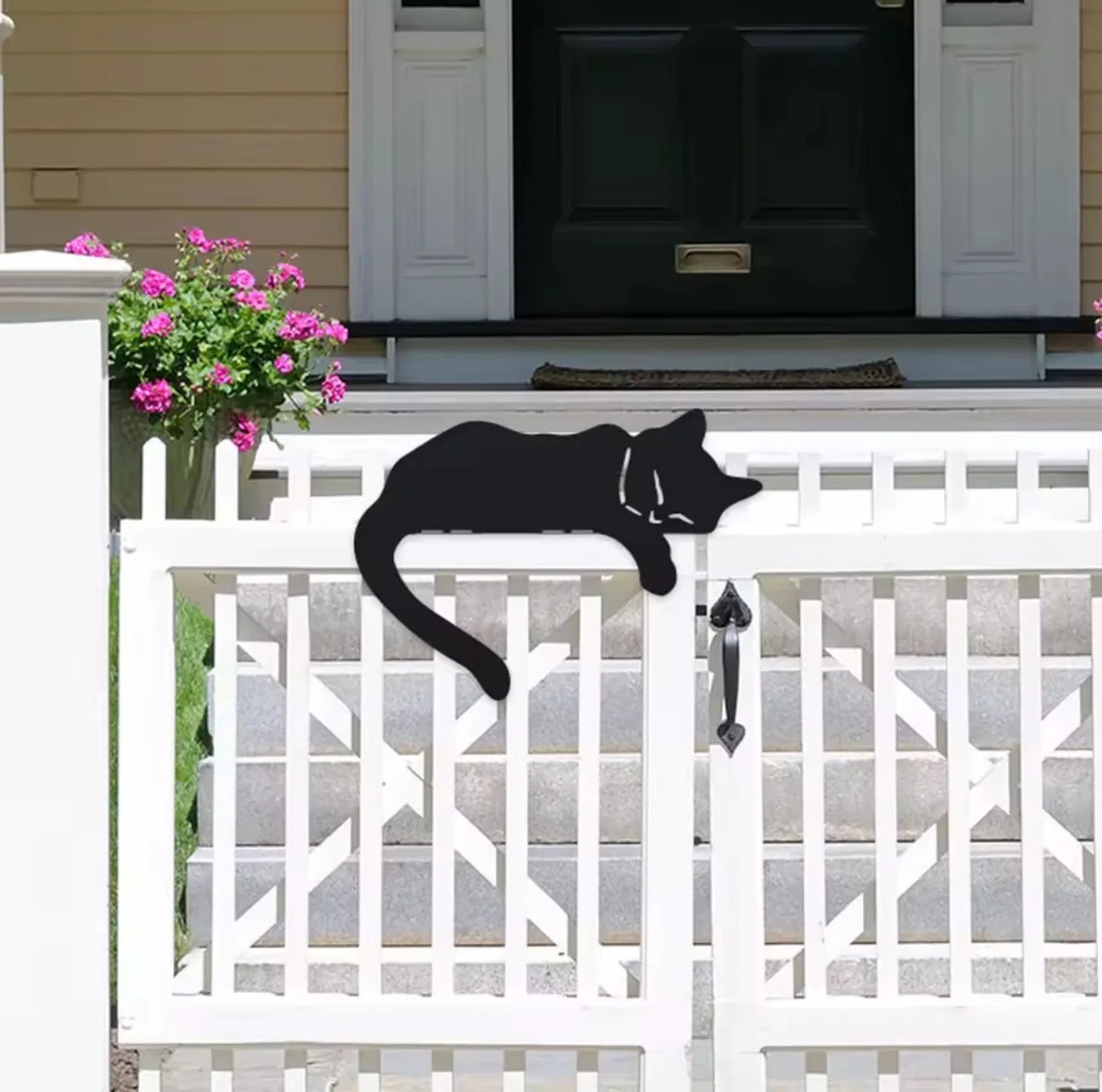 décoration murale chat noir silhouette métal adhésif minimaliste extérieur durable animalier