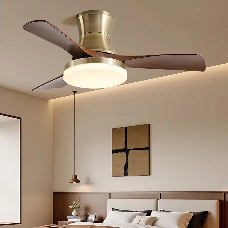 ventilateur moderne led télécommande blanc noir doré 52 pouces