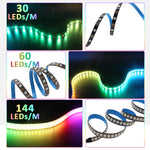 ruban led noir 30pcs rgbic ws2812b ip65 ip67 adhésif double face technologie