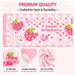 tapisserie murale longue fraises coeurs dentelle rose chambre fille kawaii décoration tête lit douce