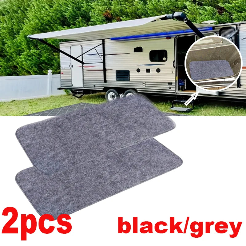 tapis seuil porte noir gris textile feutré RV camping car cabine escalier saisons universel