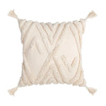 taies d'oreiller géométriques brodées modernes coton polyester blanc orange gris respectueux environnement opaques maison