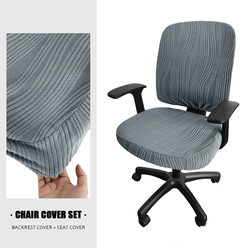 couvre chaise moderne vert olive rayures verticales polyester siège fauteuil chair decoration intérieure