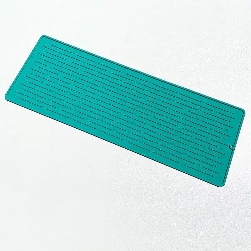 tapis cuisine silicone gris rayures horizontales moderne anti dérapant suctionversible