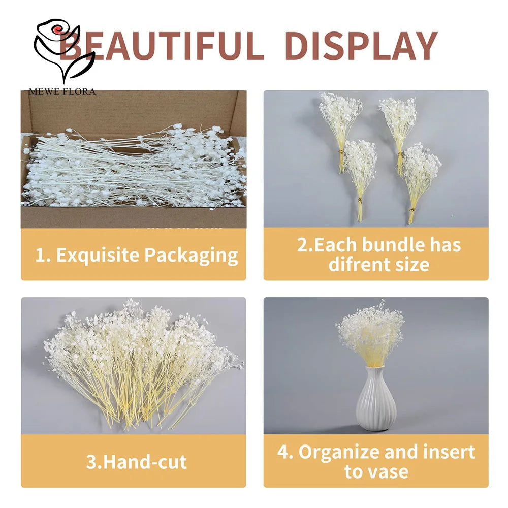 bouquets fleurs séchées blanches décoration intérieure anniversaire mariage baby shower pendaison crémaillère