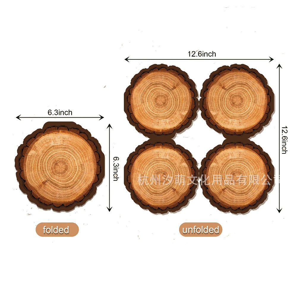 serviettes jetables papier texture arbre marron clair anniversaire décoration naturelle festive camping enfants
