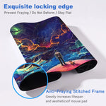 tapis souris gaming large taille bleu violet nuages étoiles antiderapant moderne