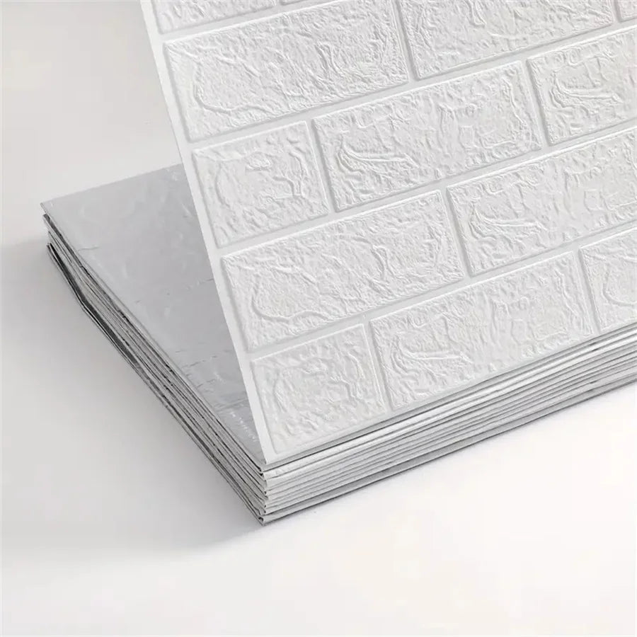 décoration murale adhésive brique texture moderne beige marron gris blanc résistante humide