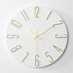 horloge murale moderne bois beige aiguille quartz circulaire opaque étude salon chambre