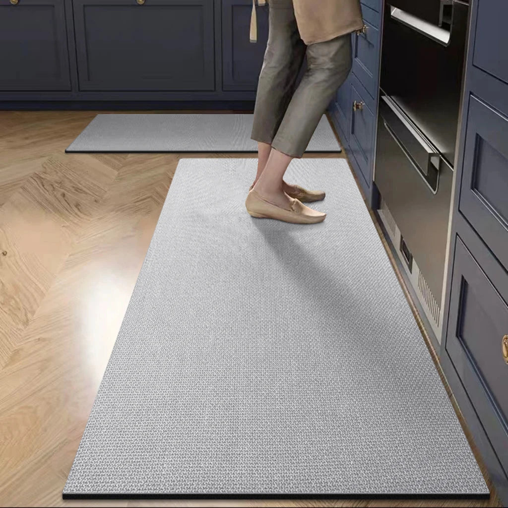 tapis sol antidérapant caoutchouc gris moderne cuisine salle bains intérieur absorption adhésif texture fine