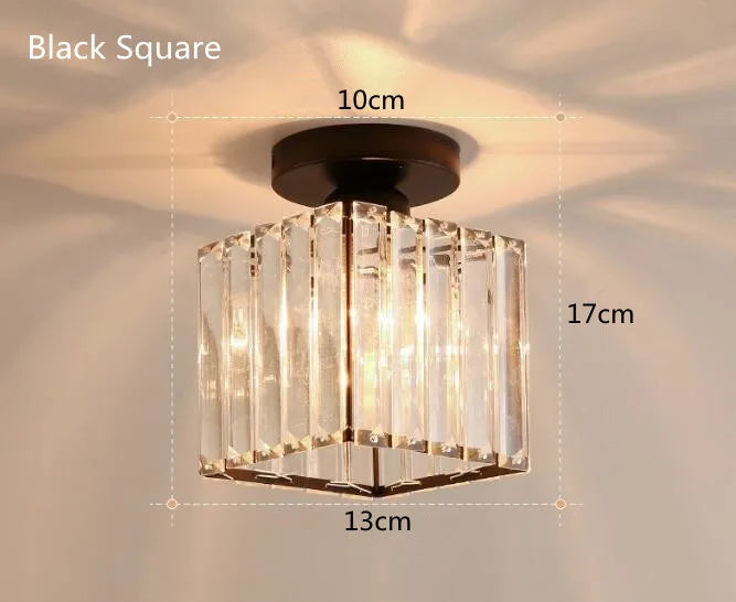 lampe moderne cristal noir doré transparent rayures horizontales