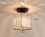 lampe moderne cristal noir doré transparent rayures horizontales
