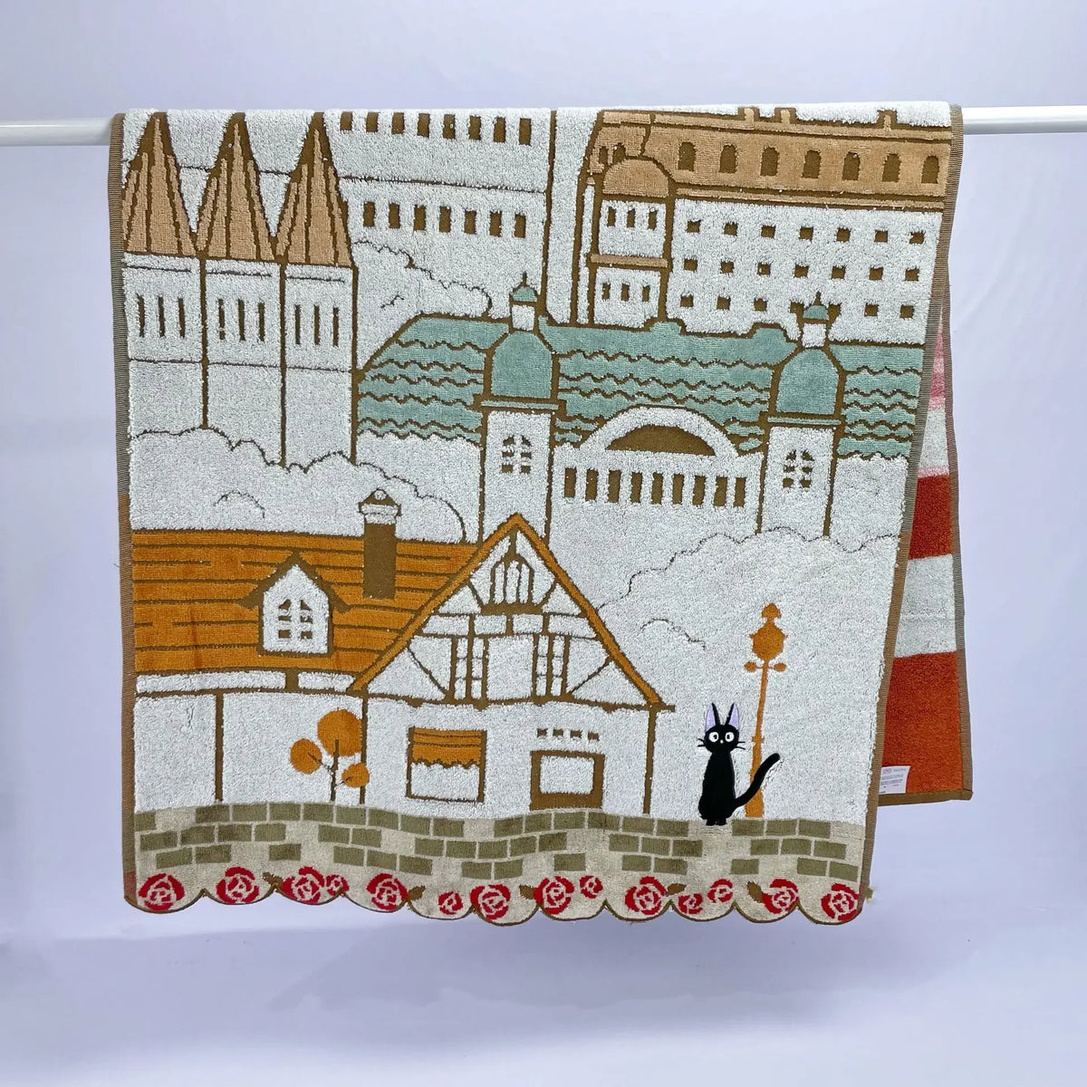 serviette bain plage coton totoro fleurs motifs enfantins vert rouge gris roseclair