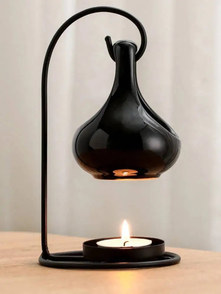 diffuseur huiles essentielles moderne vase noir blanc brillant mat salonDecoration tringle support bougie chauffe