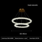 suspension lumineuse moderne cristaux blanc translucide chaînes suspendues