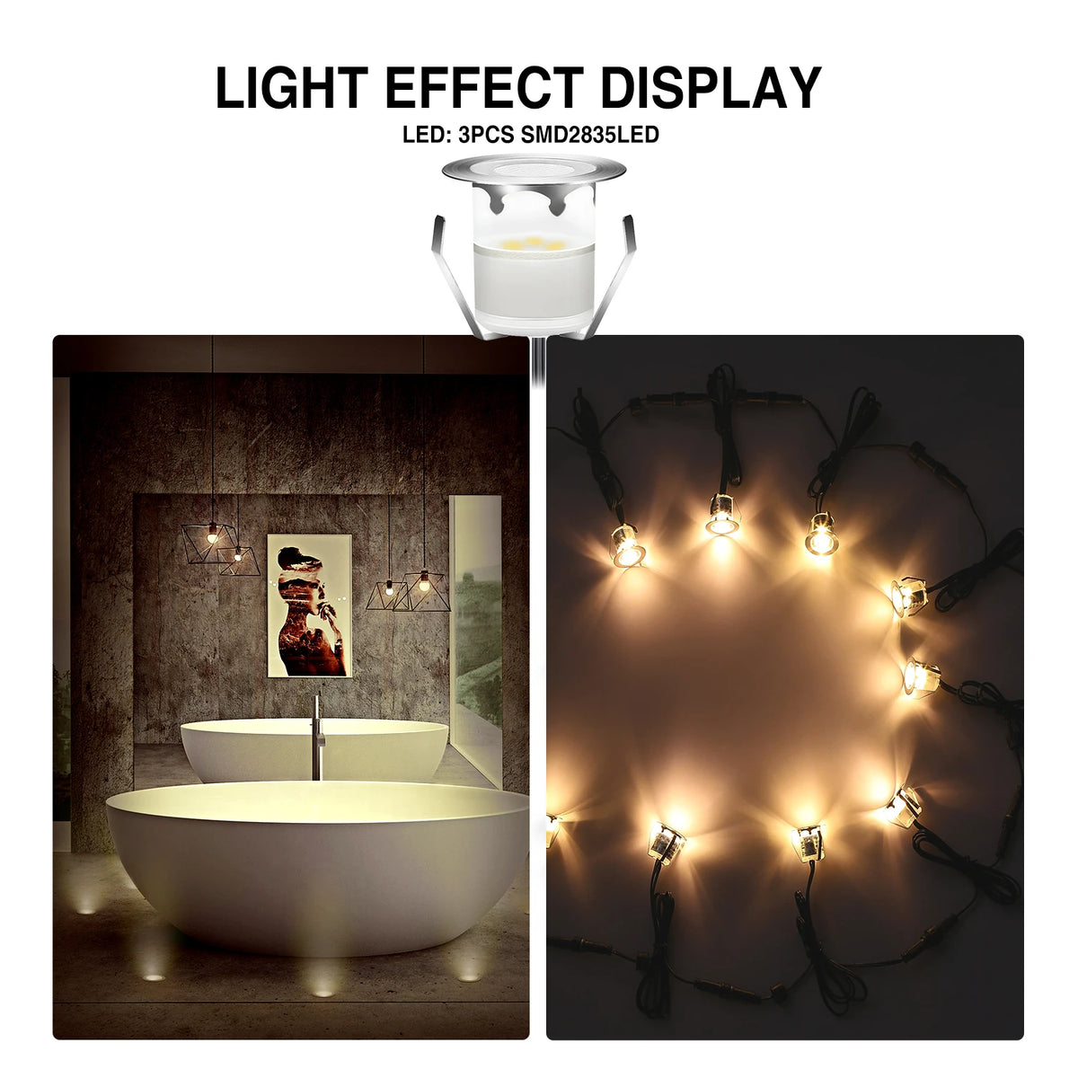 lampe led escalier acier inoxydable ip67 argent blanc moderne clips câble adaptateur