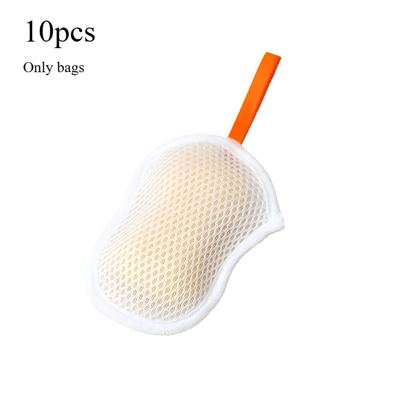 gant bain maille hexagonale ruban orange blanc gris moderne durable