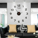 horloge murale 3d moderne chiffres effets 3d argenté vert rouge doré minimaliste chambre salon