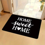 tapis d'entrée moderne gris lettres welcome antidérapant coeurs velours salon chambre