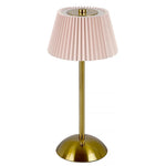 lampe chevet or plissée rechargeable usb moderne abat jour blanc rouge