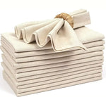 serviettes table polyester rustique beige clair tissu lin opaques clips métalliques 6pcs 12pcs decoration