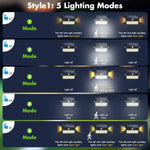 lampe solaire murale 130 led ip65 waterproof noir moderne