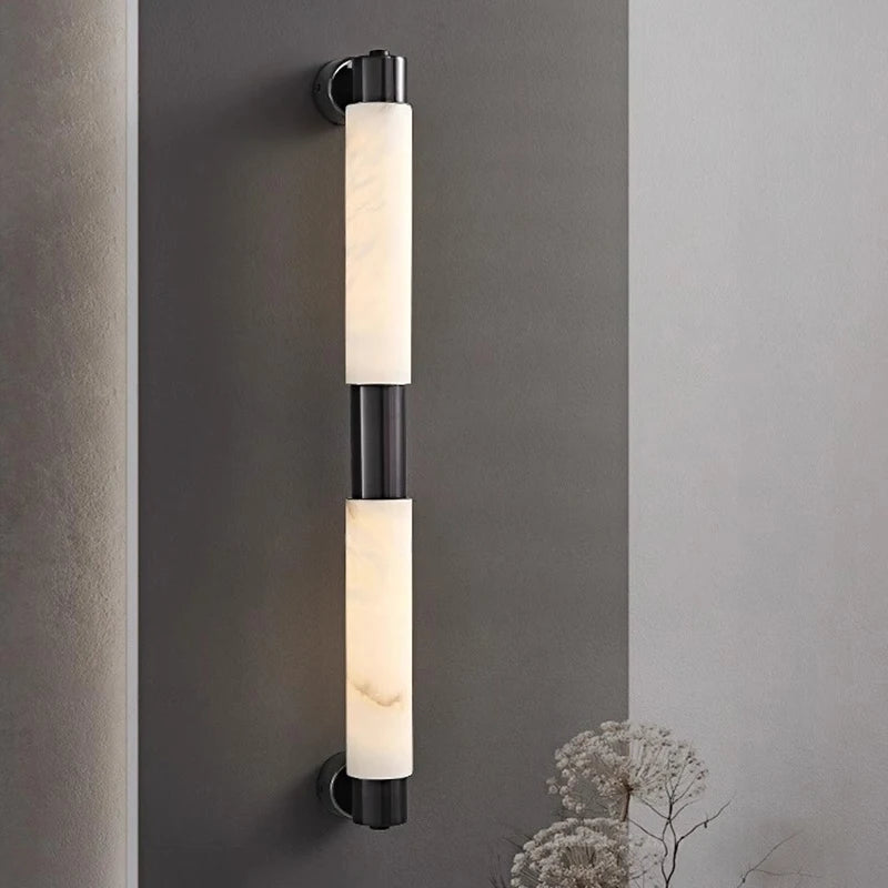 applique murale moderne lampe led marbre blanc noir doré décoration intérieur salon chambre luxe