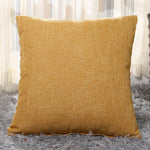 housse coussin carré coton lin moderne couleur unie beige marron rouge vert bleu orange