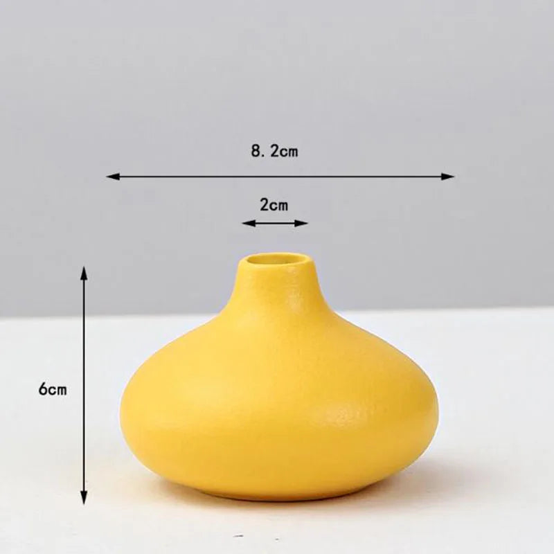vase moderne céramique jaune sans plante décoration salon hydroponique pot fleur table