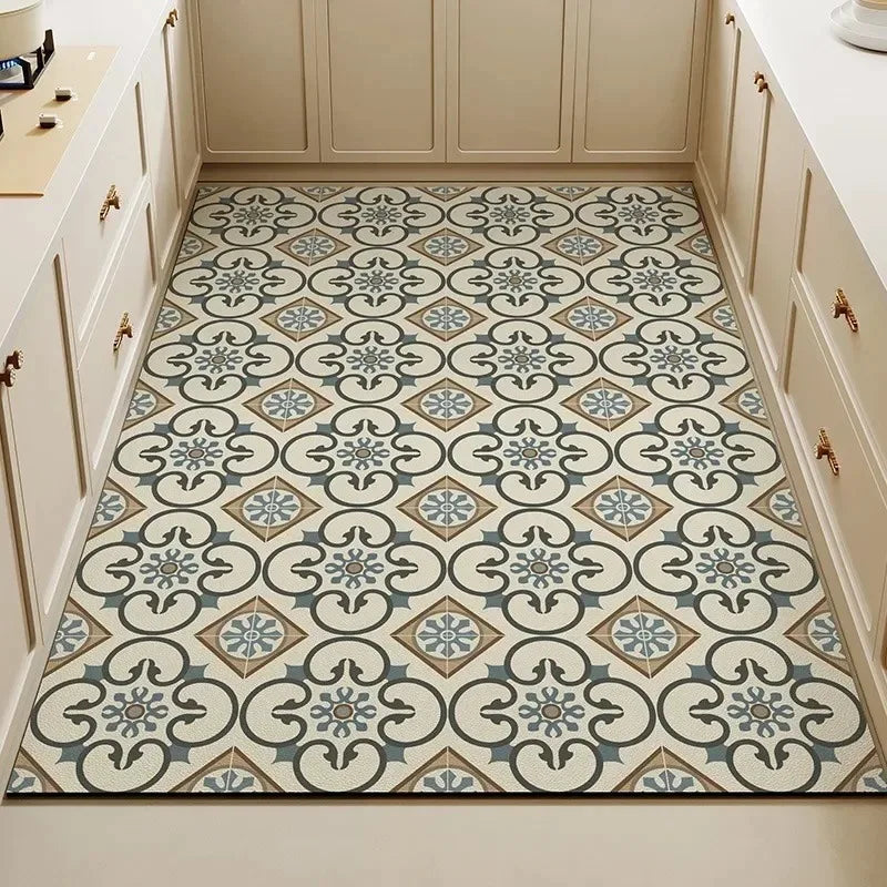 tapis sol rectangulaire moderne motif géométrique beige décoratif maison salon couloir antidérapant lavable