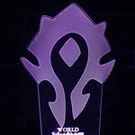 lampe led moderne 3d lion wow warcraft verte rouge or violette bleue transparente