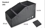 boîte rangement vélo pliant noir tissu uni pratique poignées fermeture glissière durable nylon