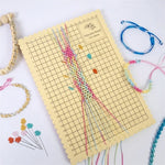 kit bricolage macramé planche mousse fils colorés épingles fleurs loisirs créatifs nœuds