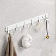 Crochet serviette salle de bain 6 patères en alliage d'aluminium blanc moderne pour peignoirs