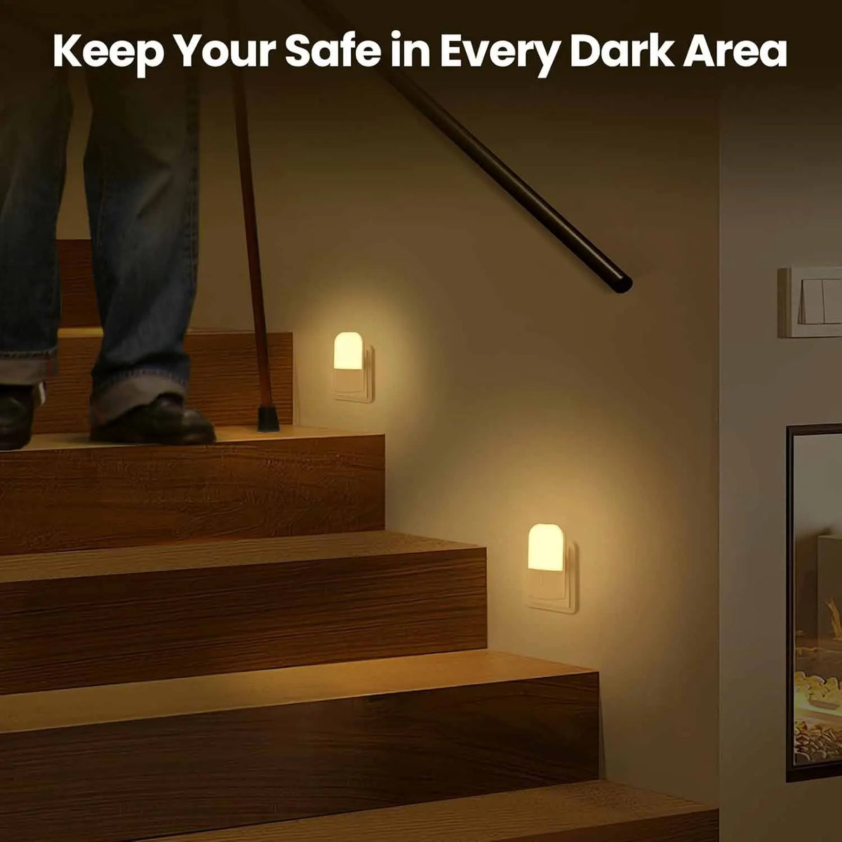 veilleuse nuit led capteur lumière réglable blanc chaud moderne adhésif prise eu sensor dusk