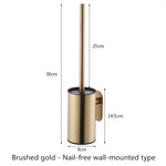 brosse toilette acier inoxydable noir argenté support mural moderne salle bains hygiène durable minimaliste